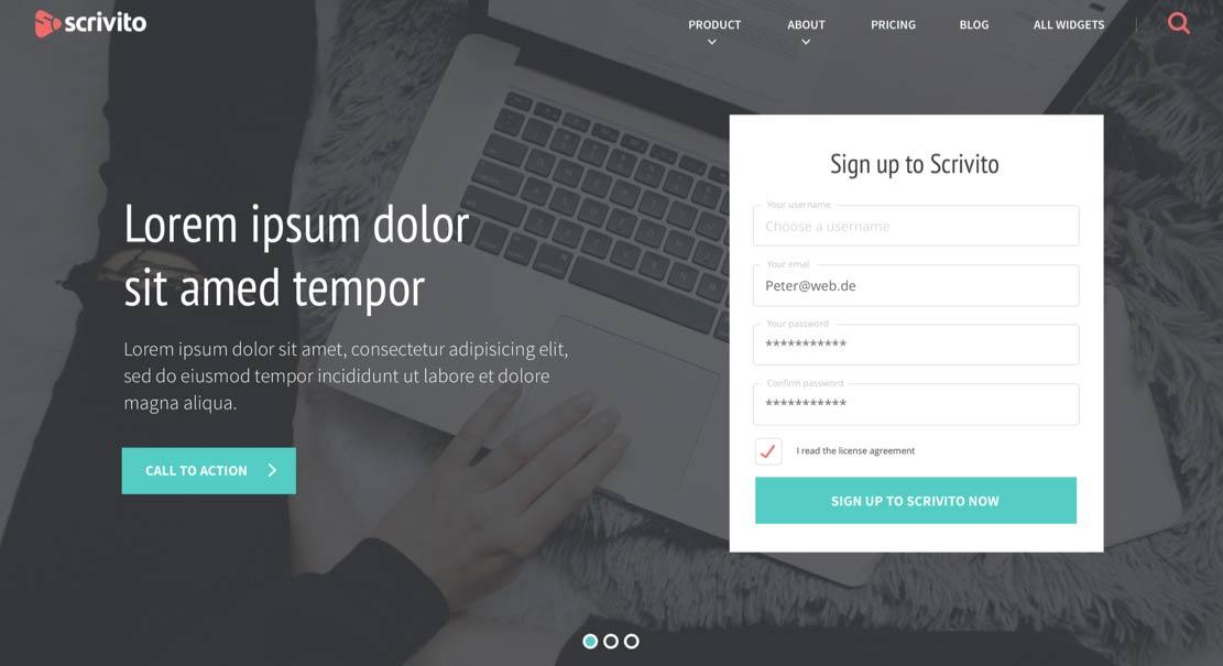 Homepage variant 1 screenshot