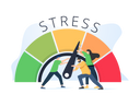Stress gauge going up illustration