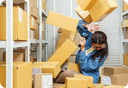 Boxes falling on worker