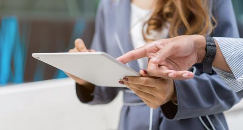 Salesperson with tablet