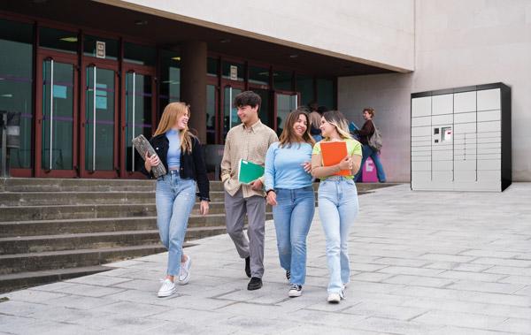 FP Smart Locker on university campus with students