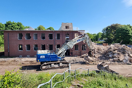 Fotografie Baustelle mit Kran