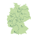 Karte mit den Standorten der forstlichen Gutachterdienste.
