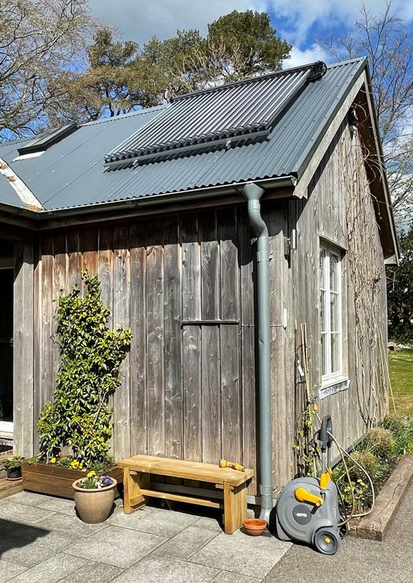 Solar Thermal on wooden house