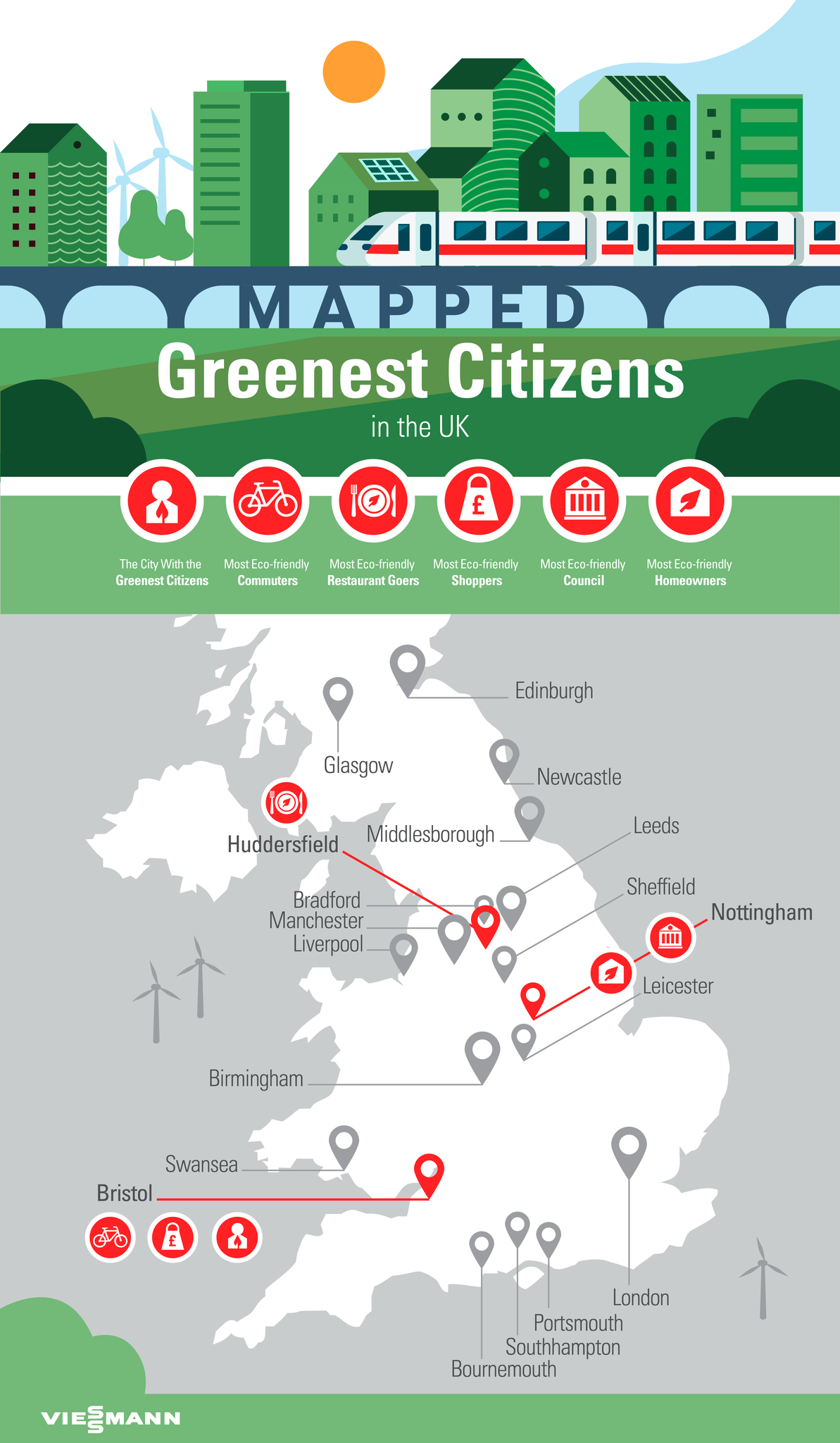 Greenest Cities in the UK Map