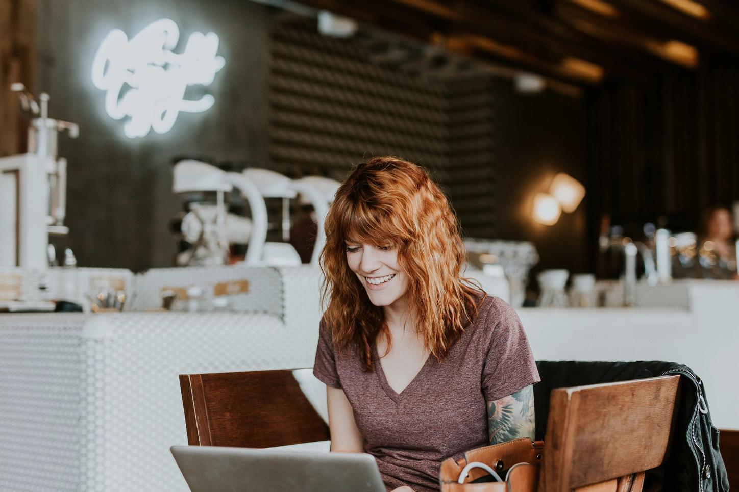 Lady in coffee shop