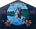 Wandmalerei in der Stadt Belfast, zu sehen ist ein Reiter auf einem weißen Pferd, darüber die Aufschrift King William und die Jahreszahl 1690