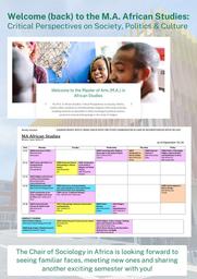MA African Studies Willkommen Poster