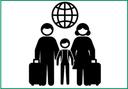 Icon of a family with suitcases