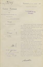 Berichtskopf Stadtrat Kulmbach 1928 Historisches Schreiben des Stadtrats Kulmbach vom 14. Januar 1928 an das Regierungspräsidium von Oberfranken in Bayreuth. Das maschinenschriftliche Dokument trägt Stempel, Aktenzeichen und den Betreff „Halbmonatsbericht“.