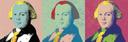 Ausschnitt eines im Stil von Andy Warhol gestalteten Banners. Zu sehen ist das Portrait des Grafen Christian Friedrich Carls von Giech