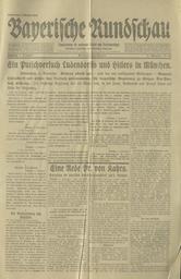 Beilage Zeitung Hitler-Putsch 1923 Titelseite der Zeitung „Bayerische Rundschau“ aus dem November 1923 mit der Schlagzeile „Ein Putschversuch Ludendorffs und Hitlers in München“ sowie weiteren Berichten zur politischen Lage in Bayern.