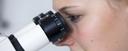 Person looking through a microscope