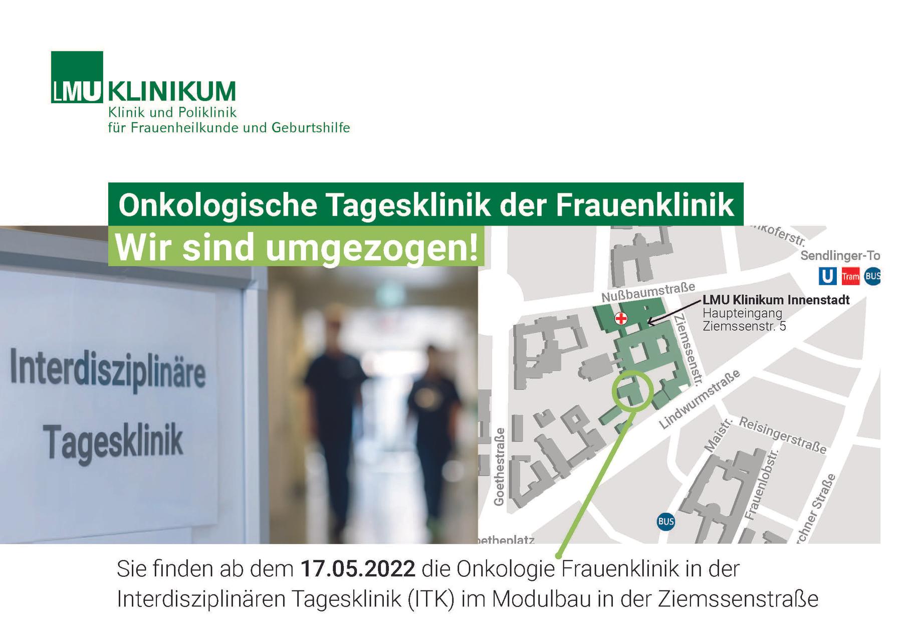 Onkologische Tagesklinik der Frauenklinik Umzug 2022