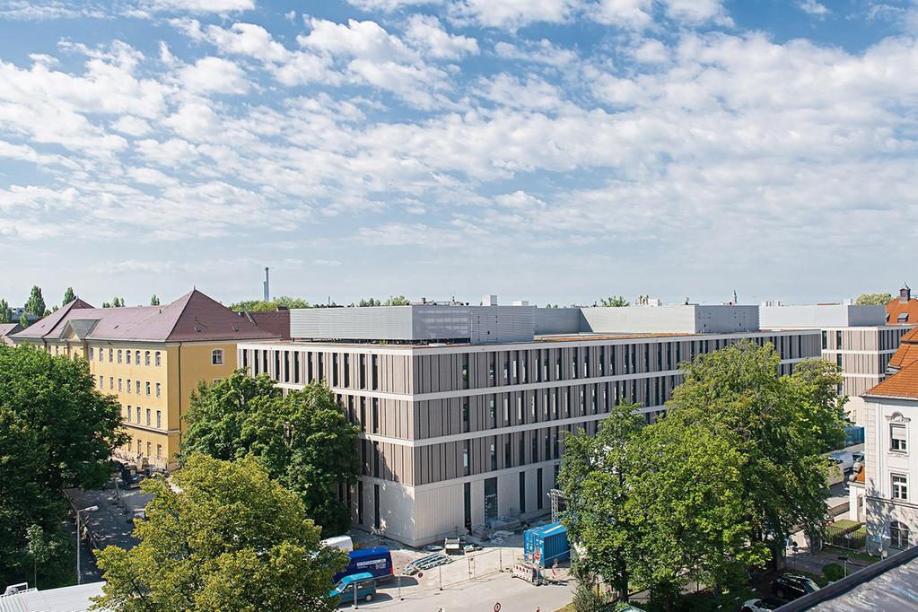 Das neue Gebäude an der Ecke Ziemssen- Nußbaumstraße Das neue Gebäude von an der Ecke Ziemssen- Nußbaumrstraße im Juni 2020