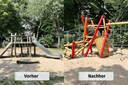 Neues Spielgerät auf dem Spielplatz Rislerdyk in Krefeld