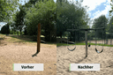 Neues Schaukelkarussell auf dem Spielplatz an der Thyssenstraße in Krefeld