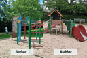 Vorher-Nachher-Bild Spielplatz Eschenweg Krefeld