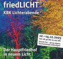 Flyer FriedLICHT Veranstaltung Friedhof Krefeld