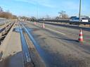 Brücke an der Gladbacher Straße in Krefeld, die entwässert werden muss