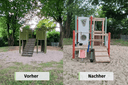 Vorher-Nachher-Bild Spielplatz Hückelsmay in Krefeld