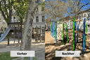 Neues Spielgerät auf dem Spielplatz am Albrechtplatz in Krefeld