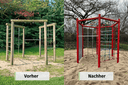 Klettergerät auf dem Spielplatz am Büdericher Weg in Krefeld
