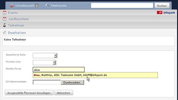 Einzelnen Teilnehmer hinzufügen