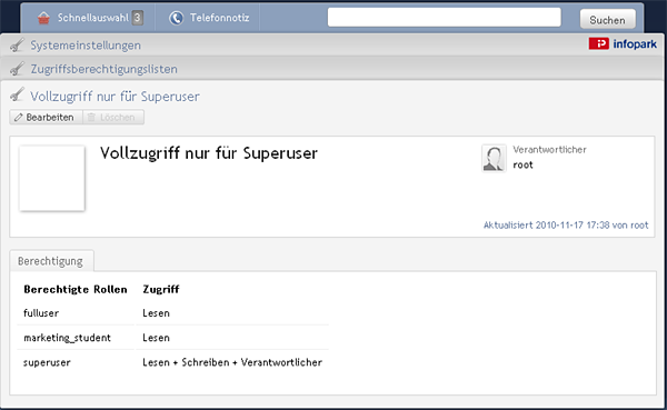 Eigenschaften einer ACL