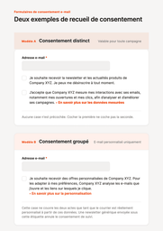 Schéma des différents types de consentement
