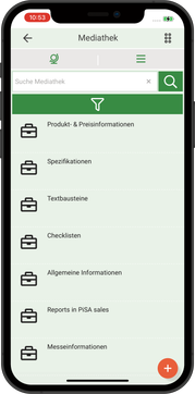 smart phone with media center list