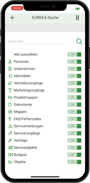 smart phone with global search mask