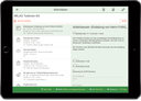 Tablet with CRM GUI with a master detail list