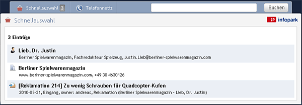 Schnellauswahl
