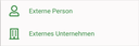 Menu with 2 options: external person and external company