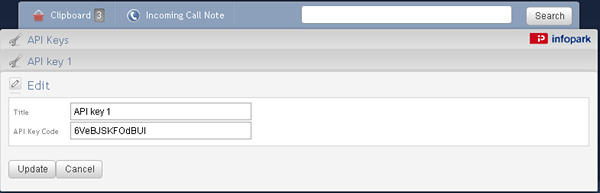 Editing an API key