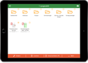 tablet with media center tile view in edit mode