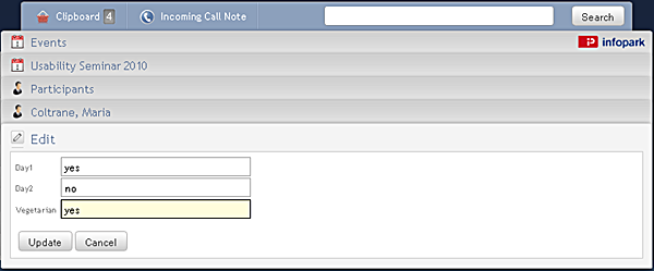 Editing a participants fields