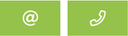 Two green buttons with email and phone symbol