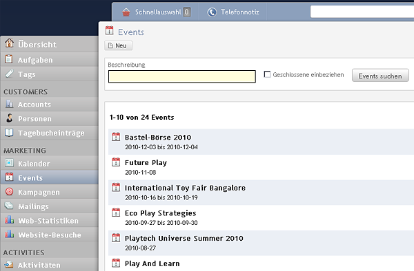 Event-Liste