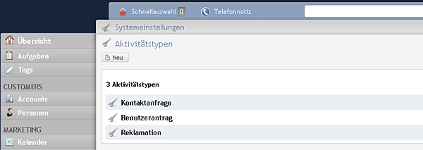 Liste der Aktivitätstypen