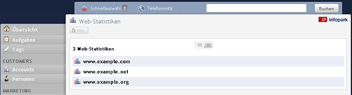 Liste der Domains