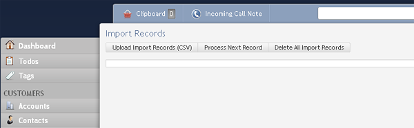 Data import main page