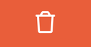 red button with trash can symbol