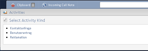 Select activity type