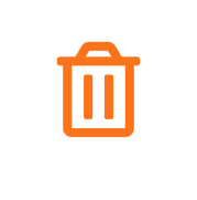 orange trash can symbol