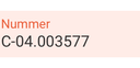 Number field with red background