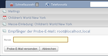 Probe-E-Mail versenden