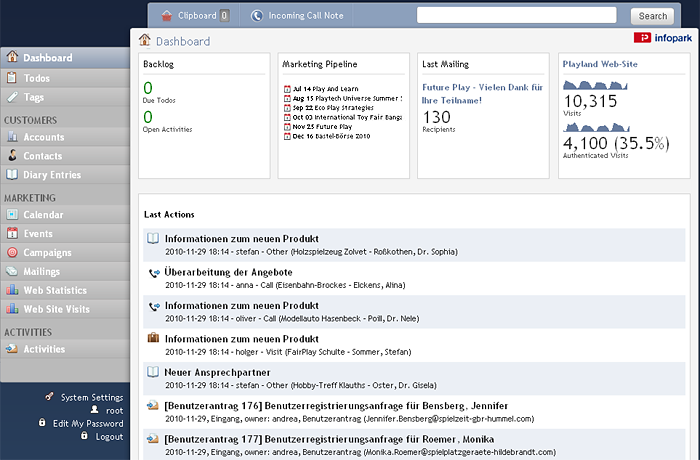 OMC start page