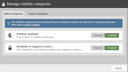 Managing visibility categories